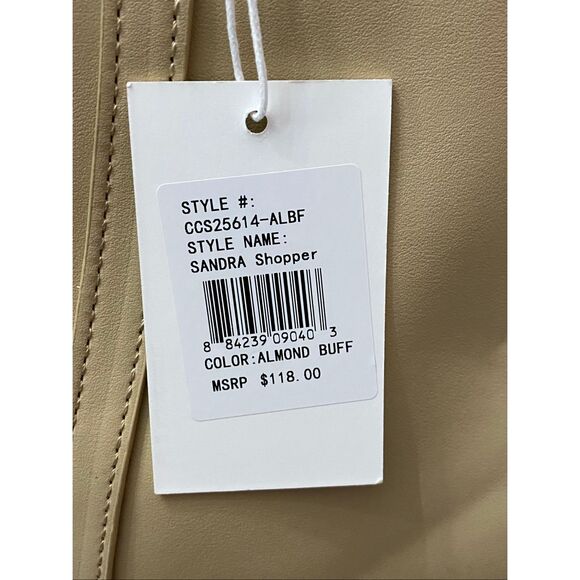 Cavalli Class Sandra Tan Almond Shopper Tote Bag Purse - Picture 4 of 9